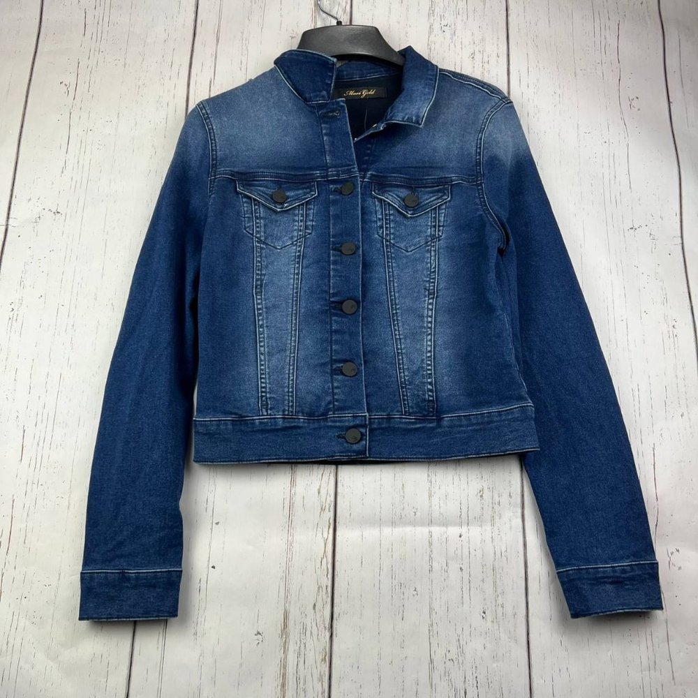 Mavi Small Cropped Slim Fit Stretchable Denim Jeans Jacket Blue‎ Women New